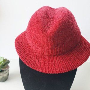 Everitt Red Knit Fedora Hat